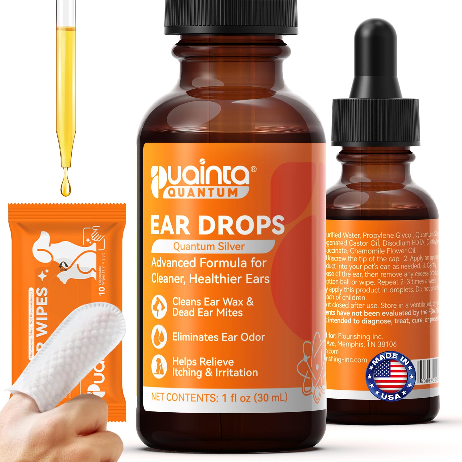 PUAINTA dog ear drops bottle promotes clean ears and easy application.