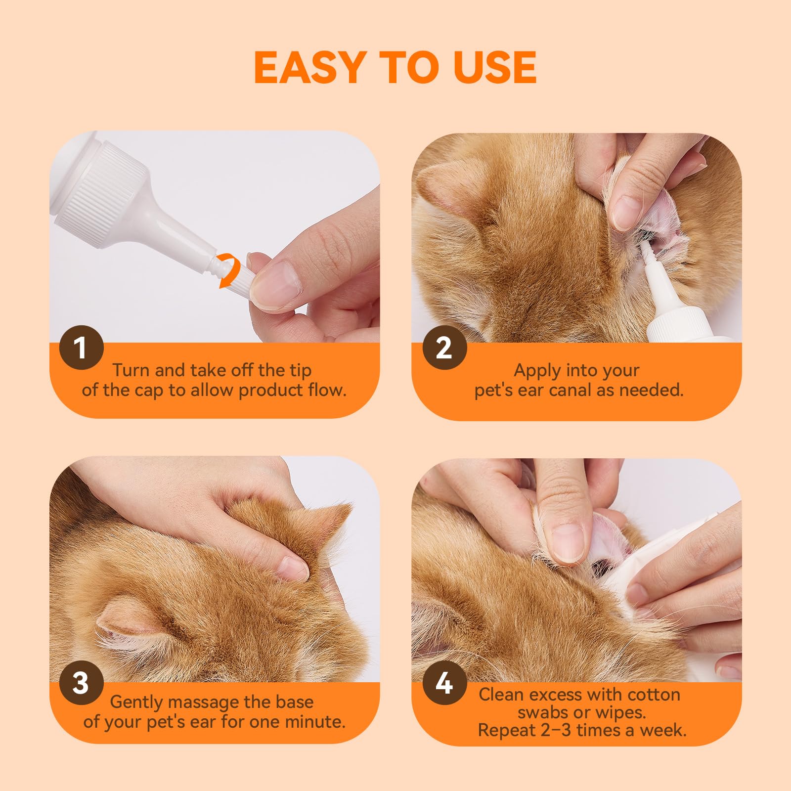PUAINTA ear cleaner dog ear massage action for relief routine