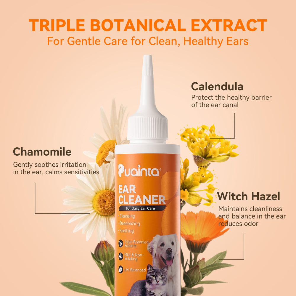 PUAINTA ear cleaner ingredients calendula witch hazel chamomile for sensitive ears