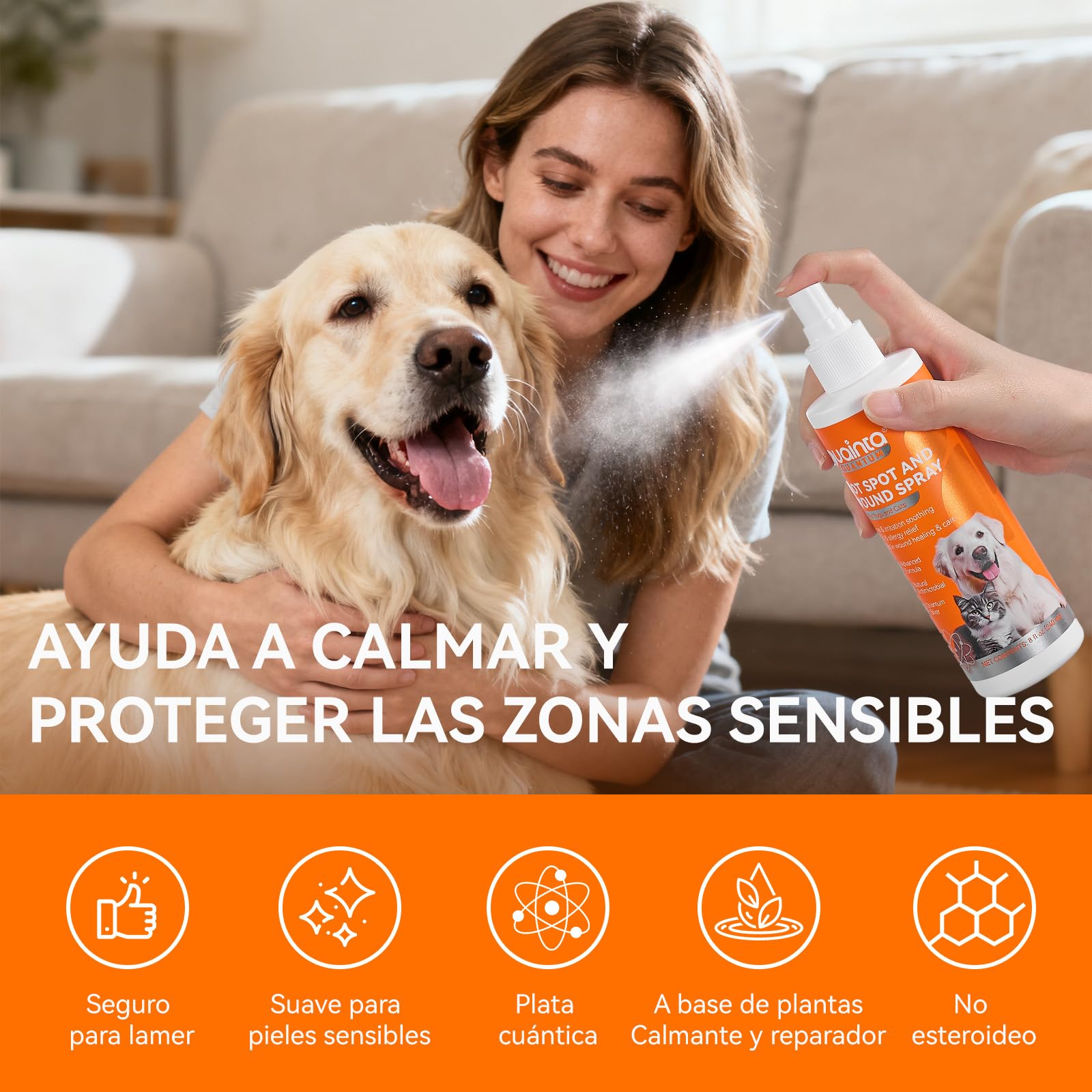 PUAINTA Hot Spot Spray packaging highlighting veterinary strength and daily-use convenience.