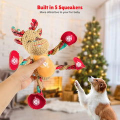 Pubialo Christmas dog toy crinkled-paper adds texture and sound for interactive play.