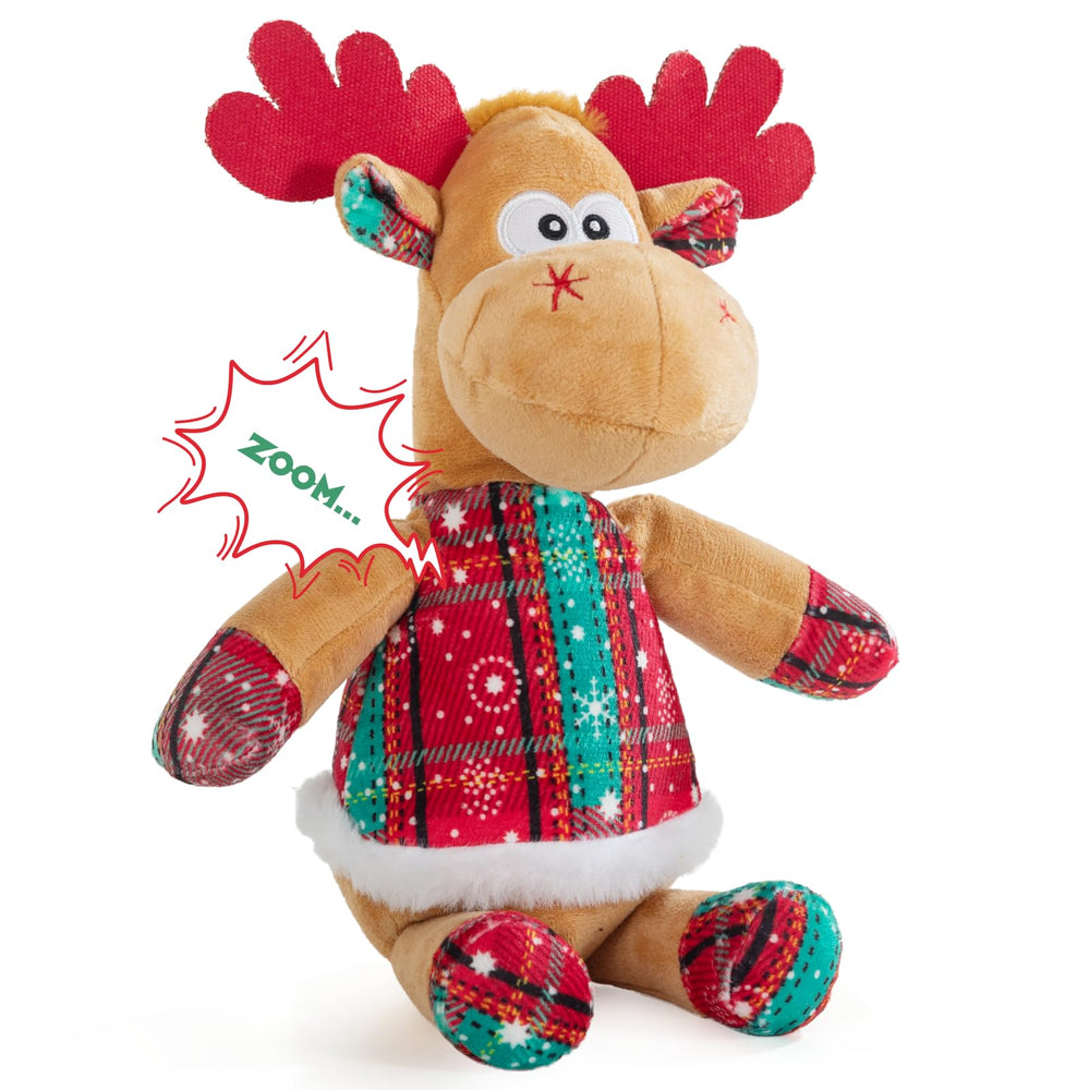 Pubialo Christmas reindeer plush toy with festive outfit for cozy cuddling