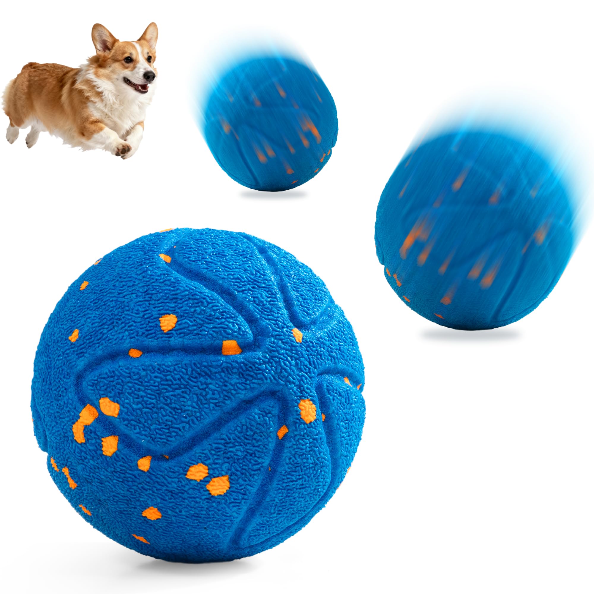 Pubialo Interactive Dog Ball shell close-up showing durable, chew-resistant design.