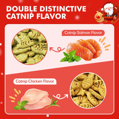 Puddonio cat treats fish-shape biscuits, crunchy texture cats enjoy.