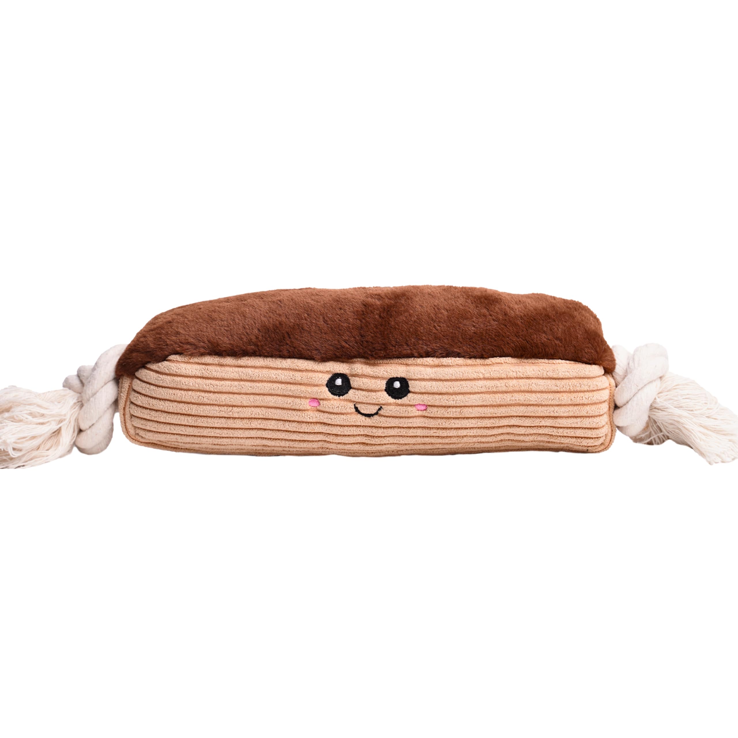 Puffy Crew Bakery Bite_Stick Eclair 12in plush toy designed for varied dog sizes and engaging, playful sessions.