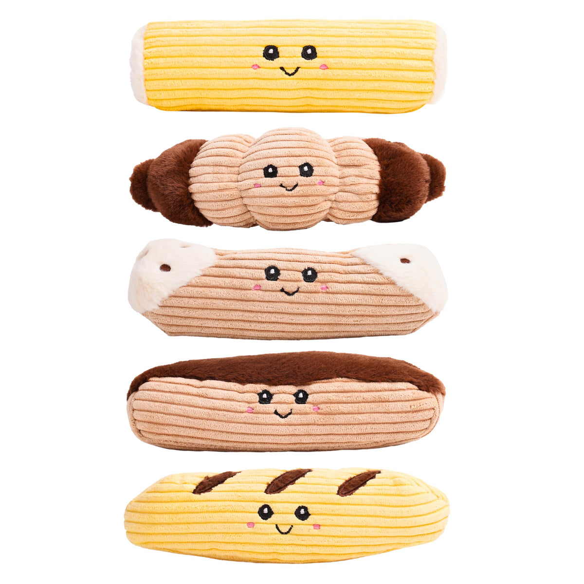 Puffy Crew Bite_Stick toy with center squeaker for interactive play with small dogs