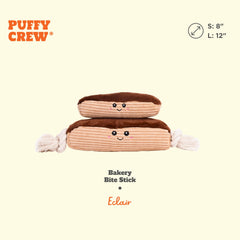Puffy Crew Bite_Stick Tube Squeaker center enhances interactive squeak play during fetch and chew.
