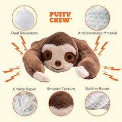 Puffy Crew Bustling Safari toy with built-in rope for durable chew sessions