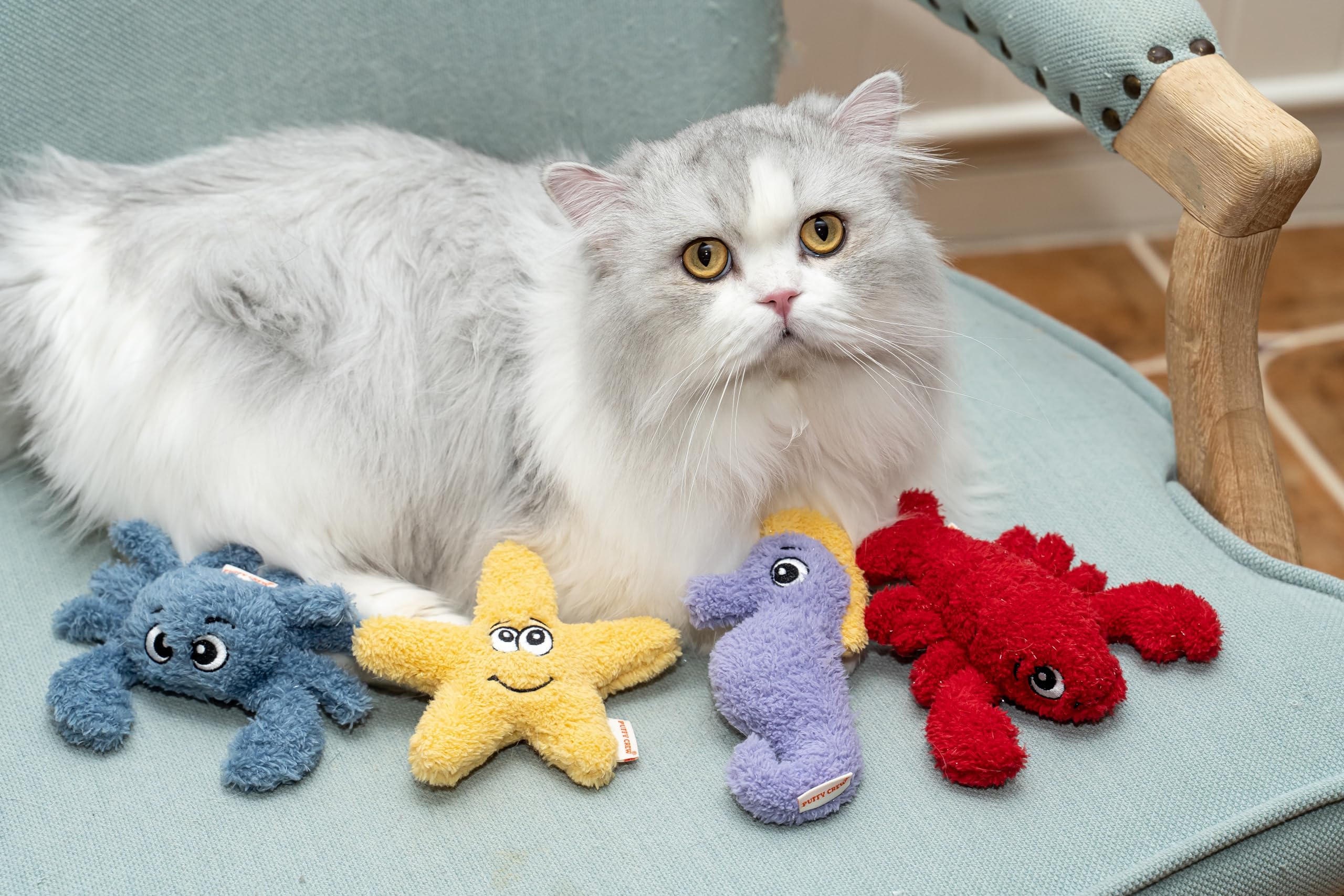 Puffy Crew care guide shows spot-clean instructions for busy homes