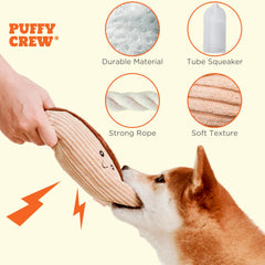 Puffy Crew Durable Rope Stitching reinforces strength for light chewers and tug sessions.