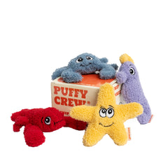 Puffy Crew ocean-theme 4-pack catnip toys in 5-inch size for all-breed enrichment