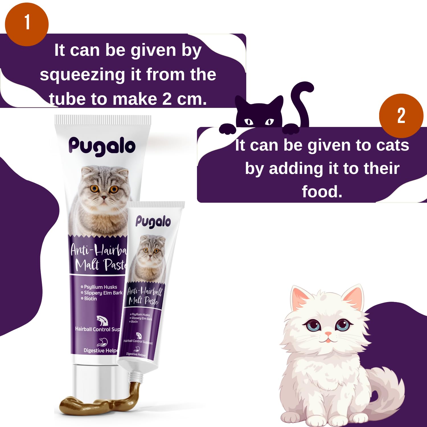 Pugalo all life stages hairball remedy suitable for kittens to seniors.