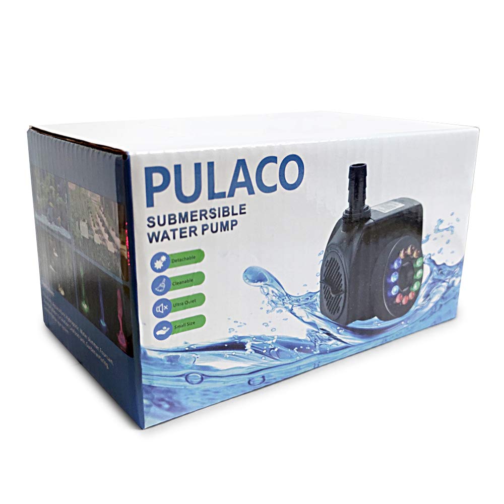 PULACO 160GPH pump suited for aquarium fountains with reliable circulation
