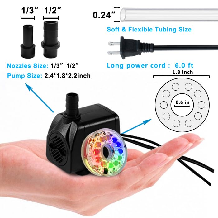 PULACO 160GPH pump suction cups enable easy placement