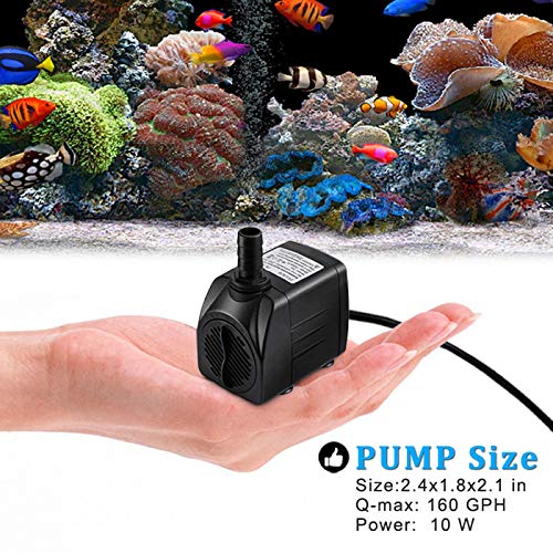 PULACO 160GPH pump flow adjustment knob enables flexible output.