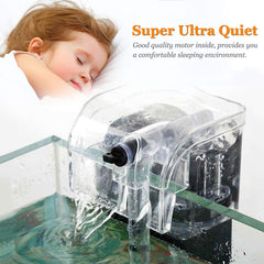 Pulaco Hang-On Filter delivers 66 GPH for 1–5 gallon tanks.