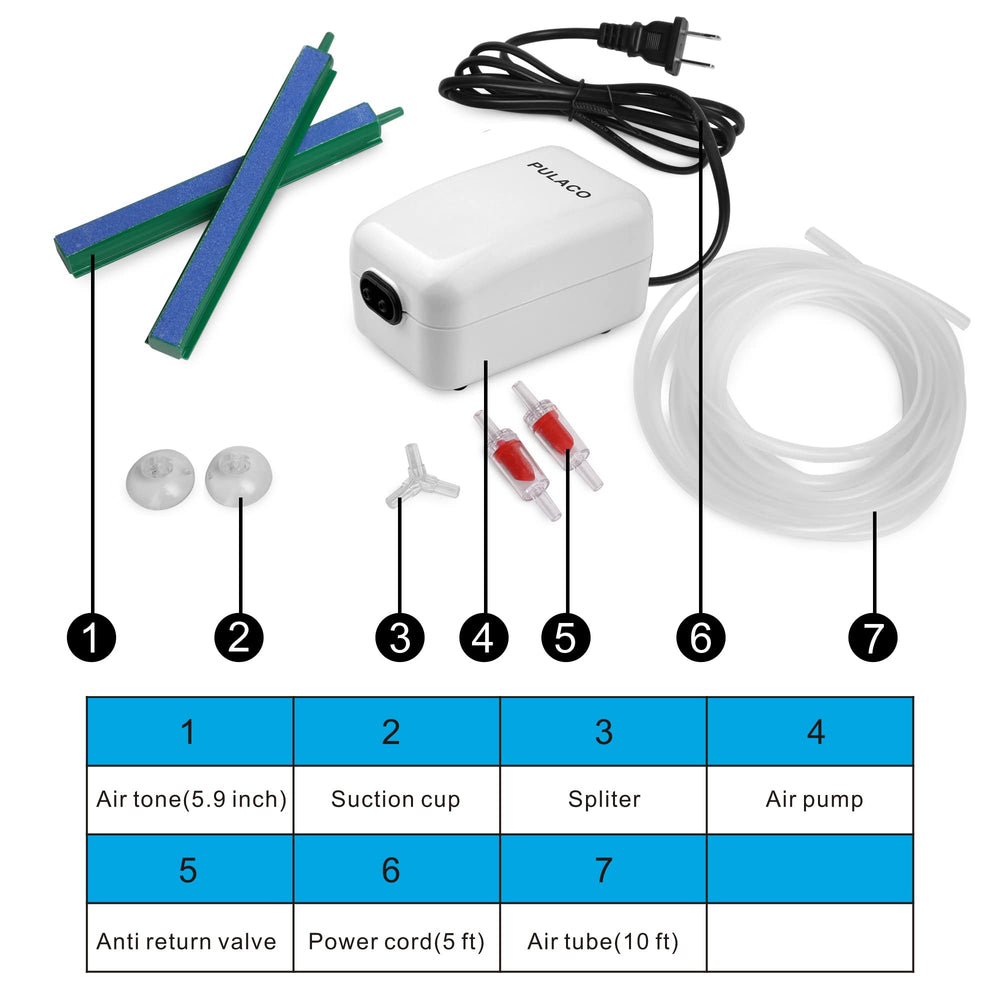 PULACO air pump with magnetic ceramic plate for clean, oil-free air