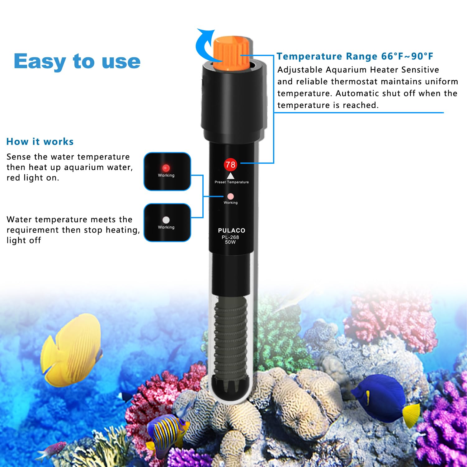 PULACO 2mm quartz glass heater minimizes damage risks during routine use.