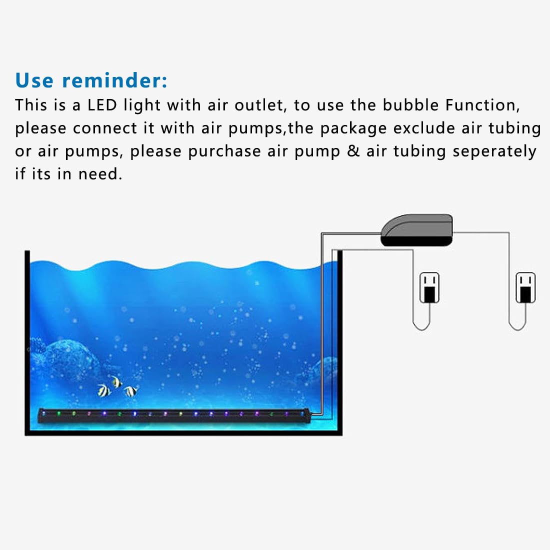 PULACO bubble light with two suction cups mounts securely in tanks.