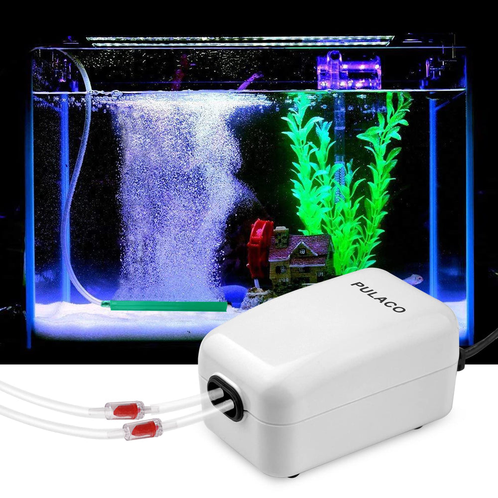 PULACO dual outlet aquarium air pump main unit for reliable aeration