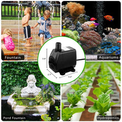 PULACO Large Flow pump top view showcases 6.5 ft power cord and compact body.