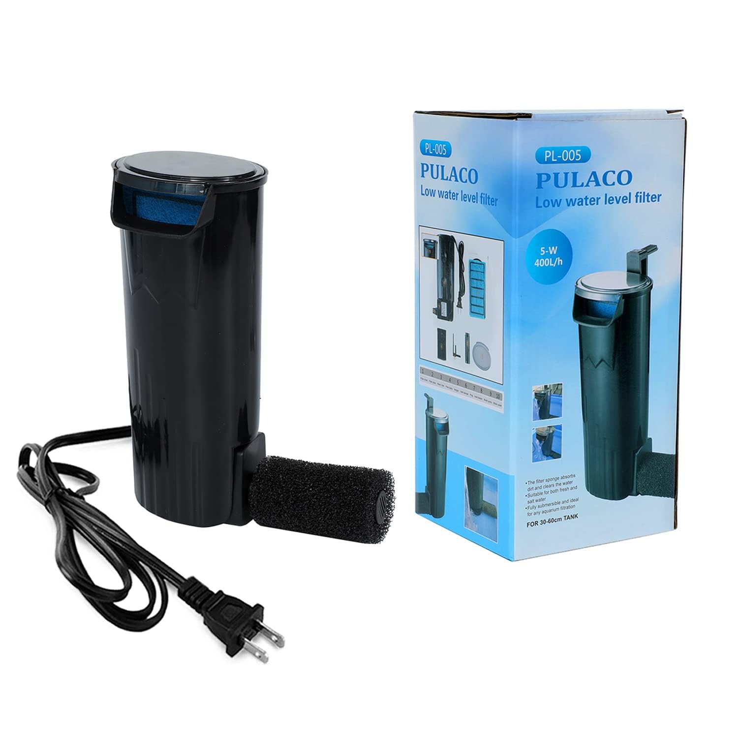 PULACO setup for up to 20 gallons with turtles and small fish in a tank