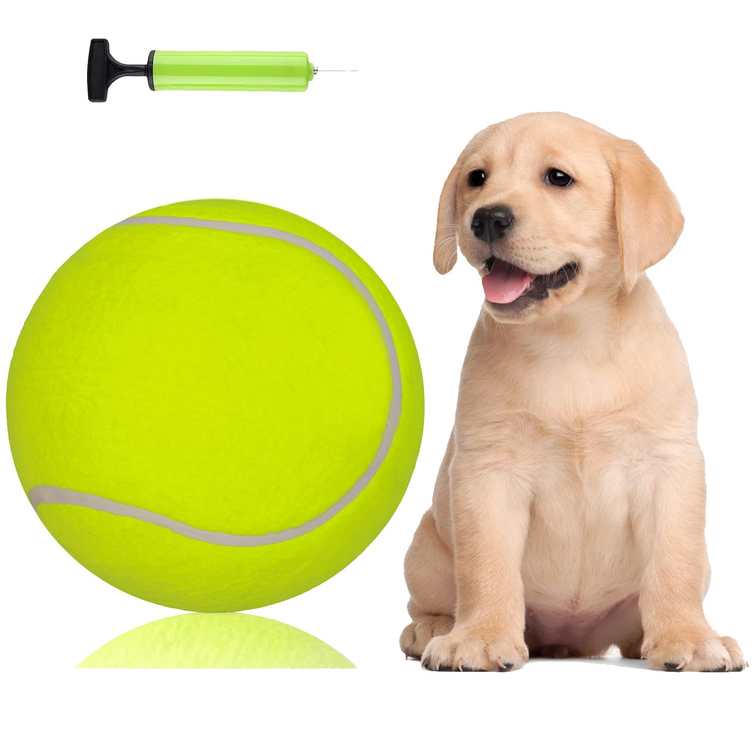 PULEEBO big tennis ball dog toy with 9.5-inch diameter ready for fetch