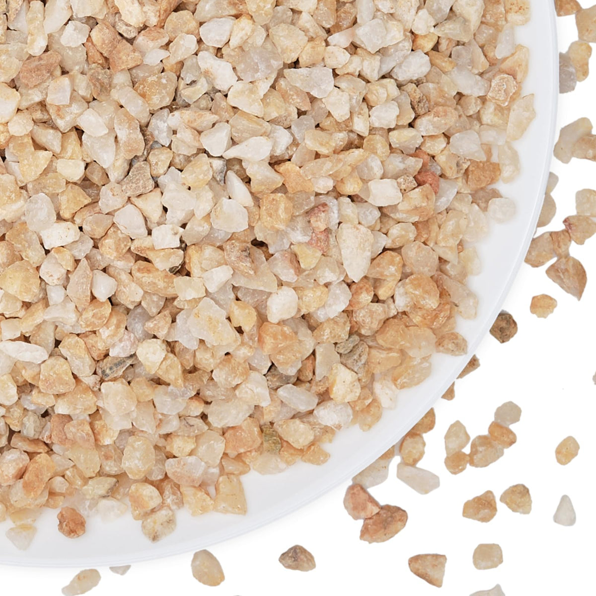Pulovin coarse silica sand close-up showing natural grains for indoor plant drainage