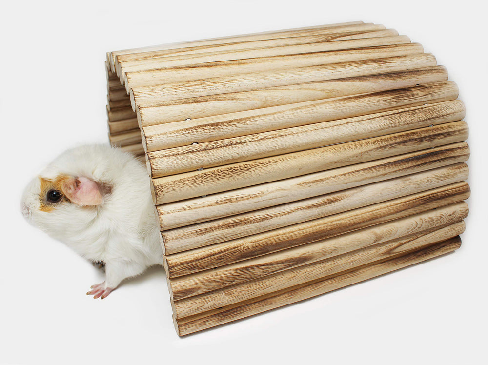 Pulse Brands Flexible Wood Hideout material-closeup reveals kiln-dried paulownia for safe chewing.