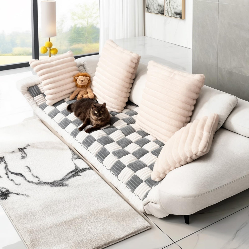 PulseFay dog couch cover non-slip dots keep sofa steady during activity