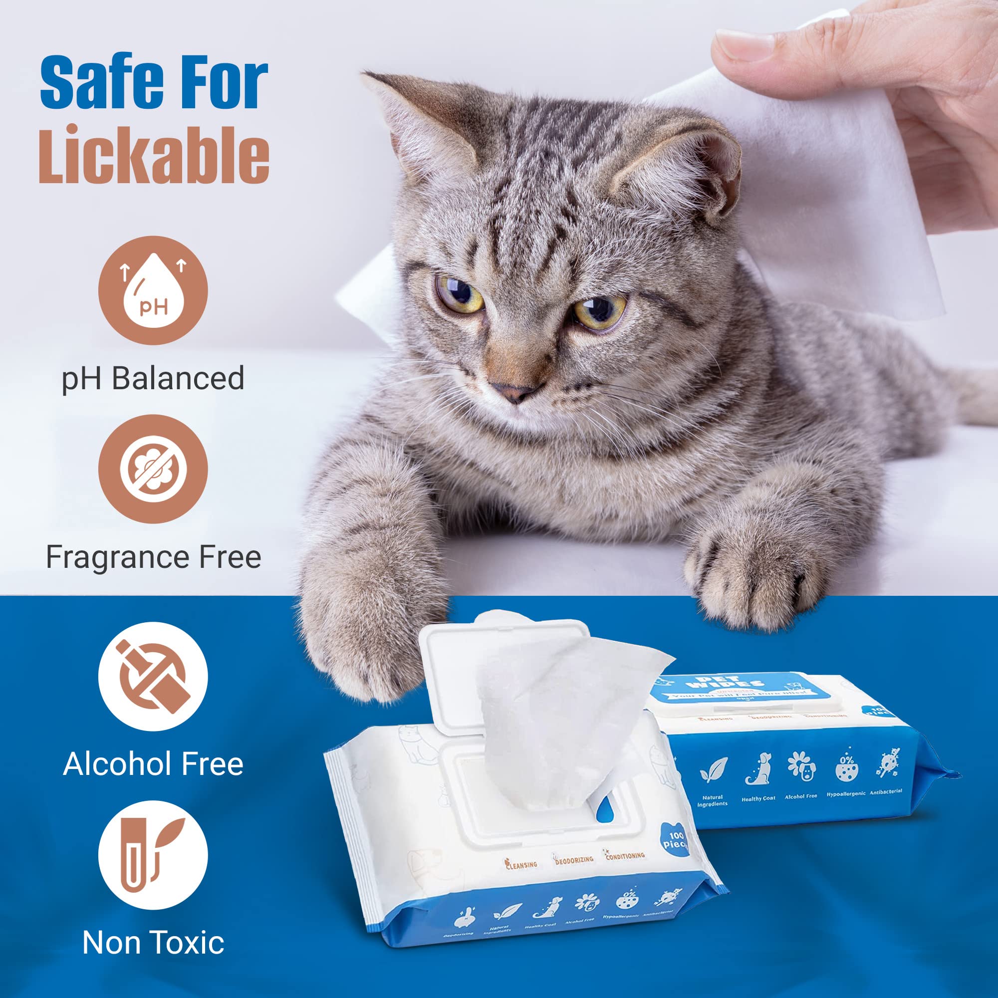 PUMBLER Pet Wipes being used on the face for daily grooming with care.