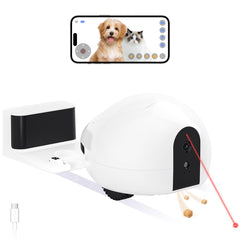 The pumpkii cat camera docking station charges seamlessly during monitoring.