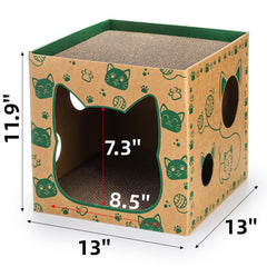 Pumtus cardboard cat house with wide entrance for easy access