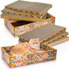 Pumtus cat scratching boxes set with durable corrugated surface for long lasting play