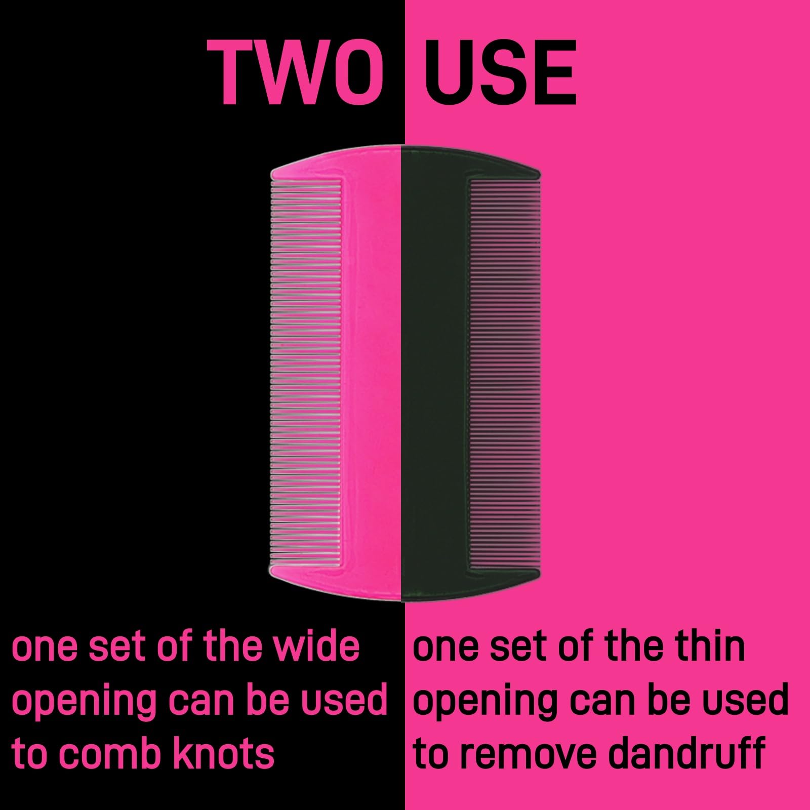 Pumtus dense vs sparse teeth highlight thorough parasite removal and knot brushing