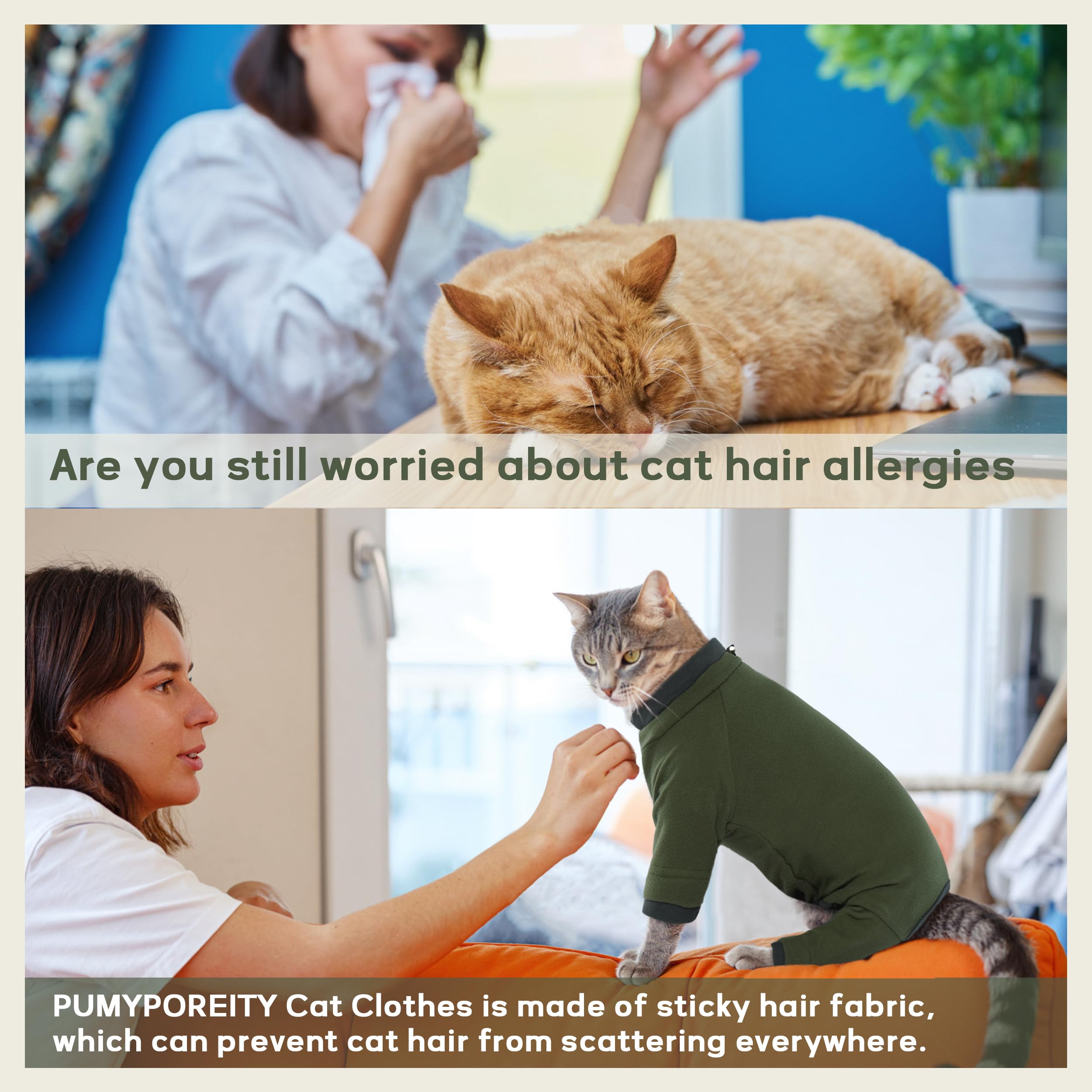 PUMYPOREITY cat recovery suit protects wounds and supports calming post-surgery care.