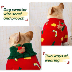 PUMYPOREITY detachable scarf detail highlighting versatile styling for holiday photos.