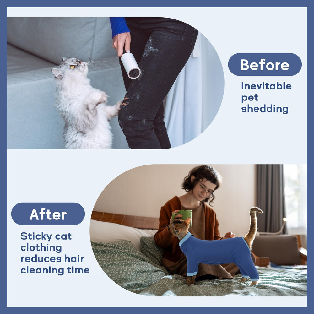 PUMYPOREITY recovery-suit four-legged design helps deter licking after surgery.