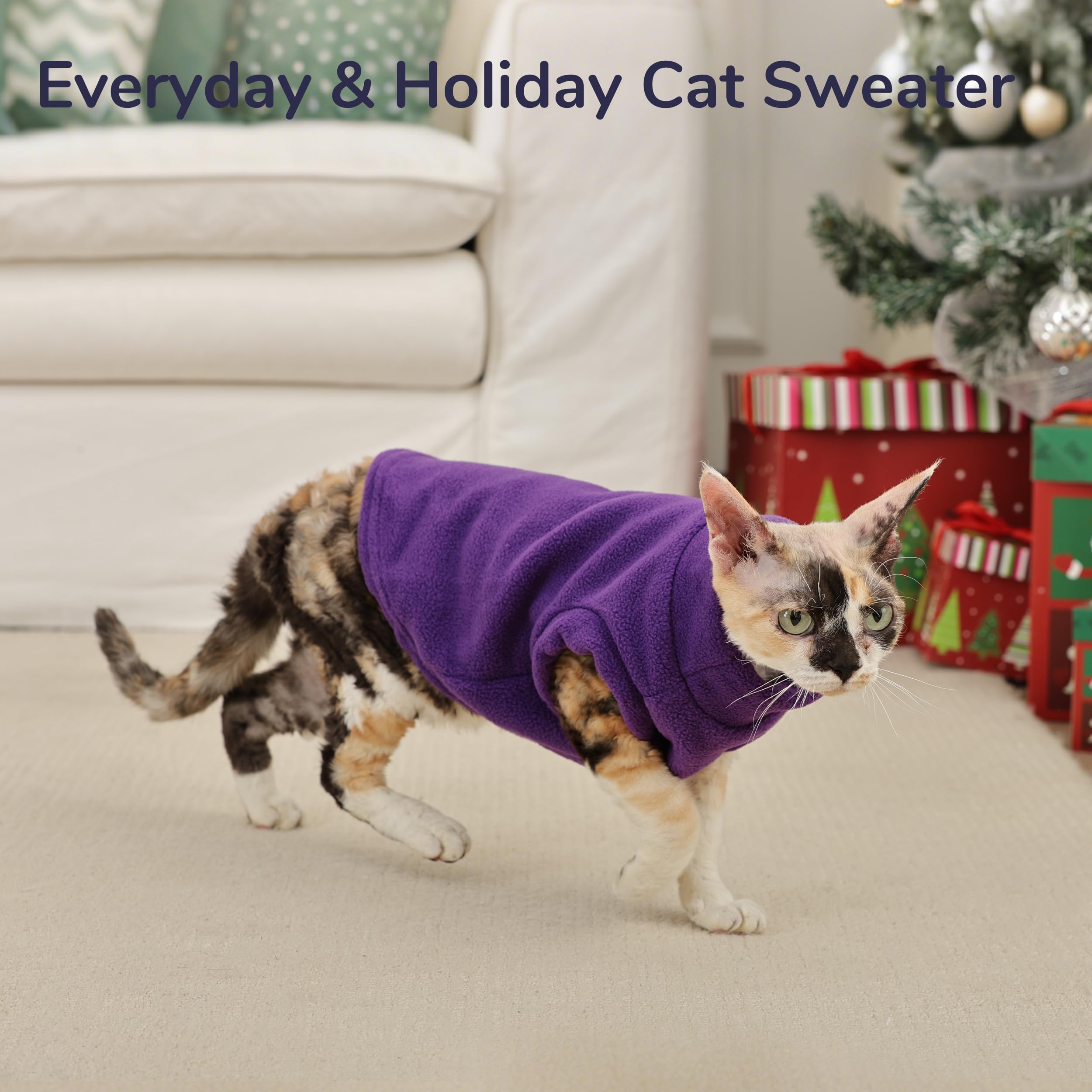 PUMYPOREITY fleece dog sweater easy to clean for busy homes.
