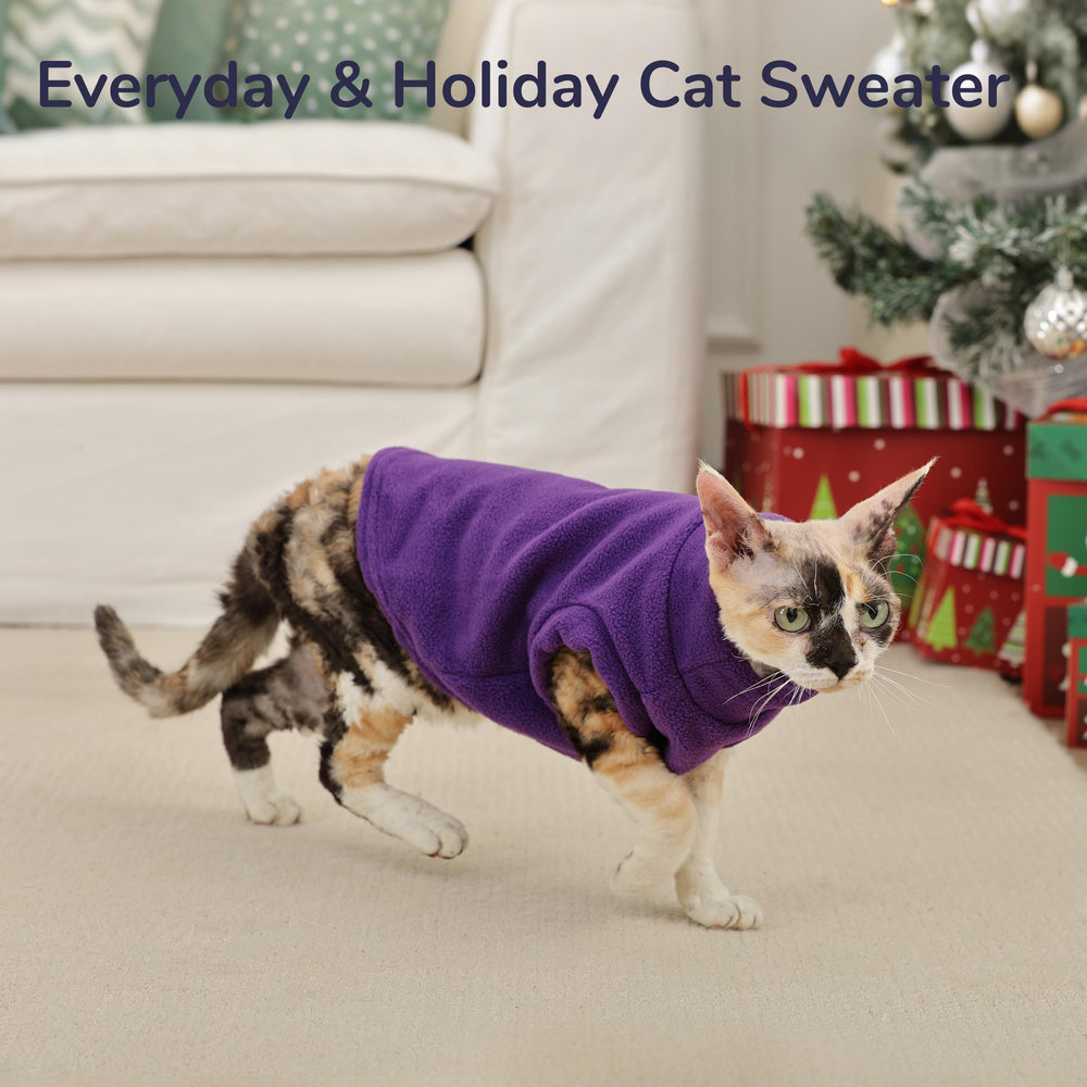 PUMYPOREITY fleece dog sweater easy to clean for busy homes.