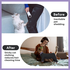 PUMYPOREITY four-legged cat clothes image highlighting easy on/off fit.