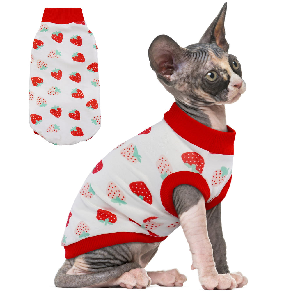 PUMYPOREITY stretchy-sweater demonstrates easy-on wear and flexible movement for cats