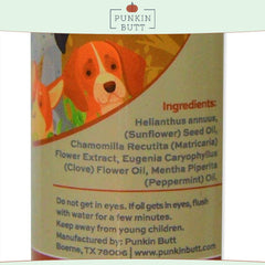 Punkin Butt teething oil application shows a gentle gum massage for teething puppies.