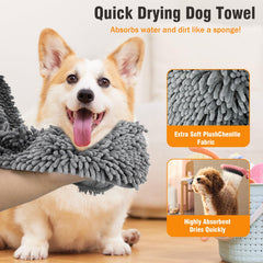 Puomue 31x13-inch dog towel ideal for large pets and quick drying.