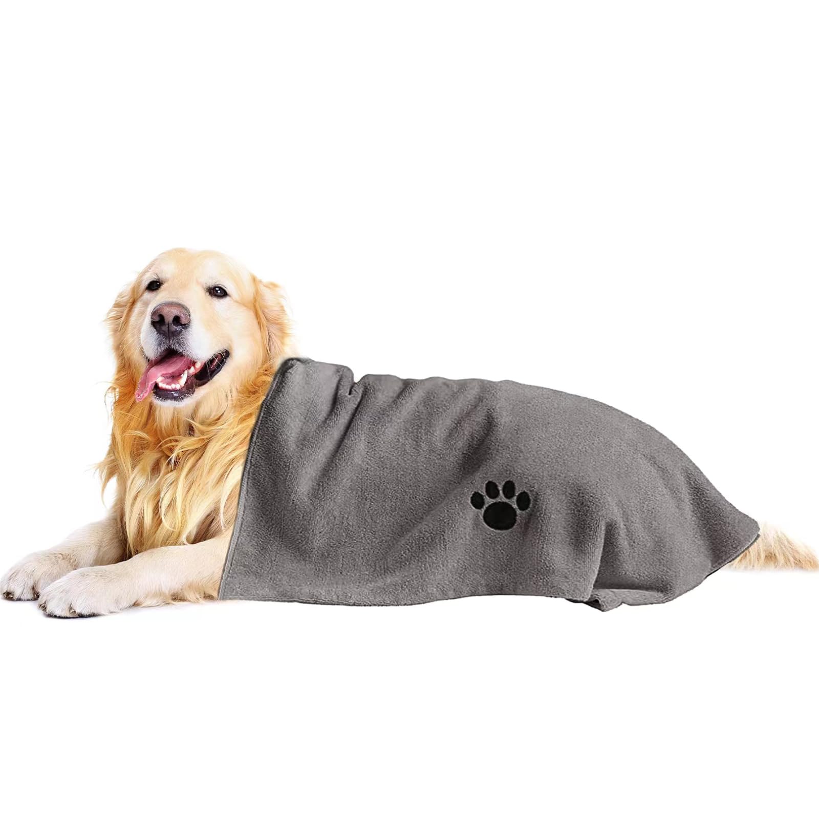 Puomue microfiber dog towel absorbent drying for bath time