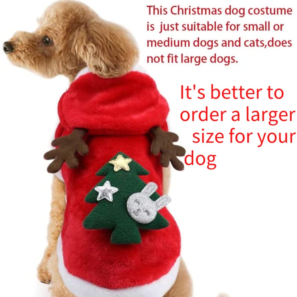 Puoyis 3D Christmas design dog costume enhances festive photos.