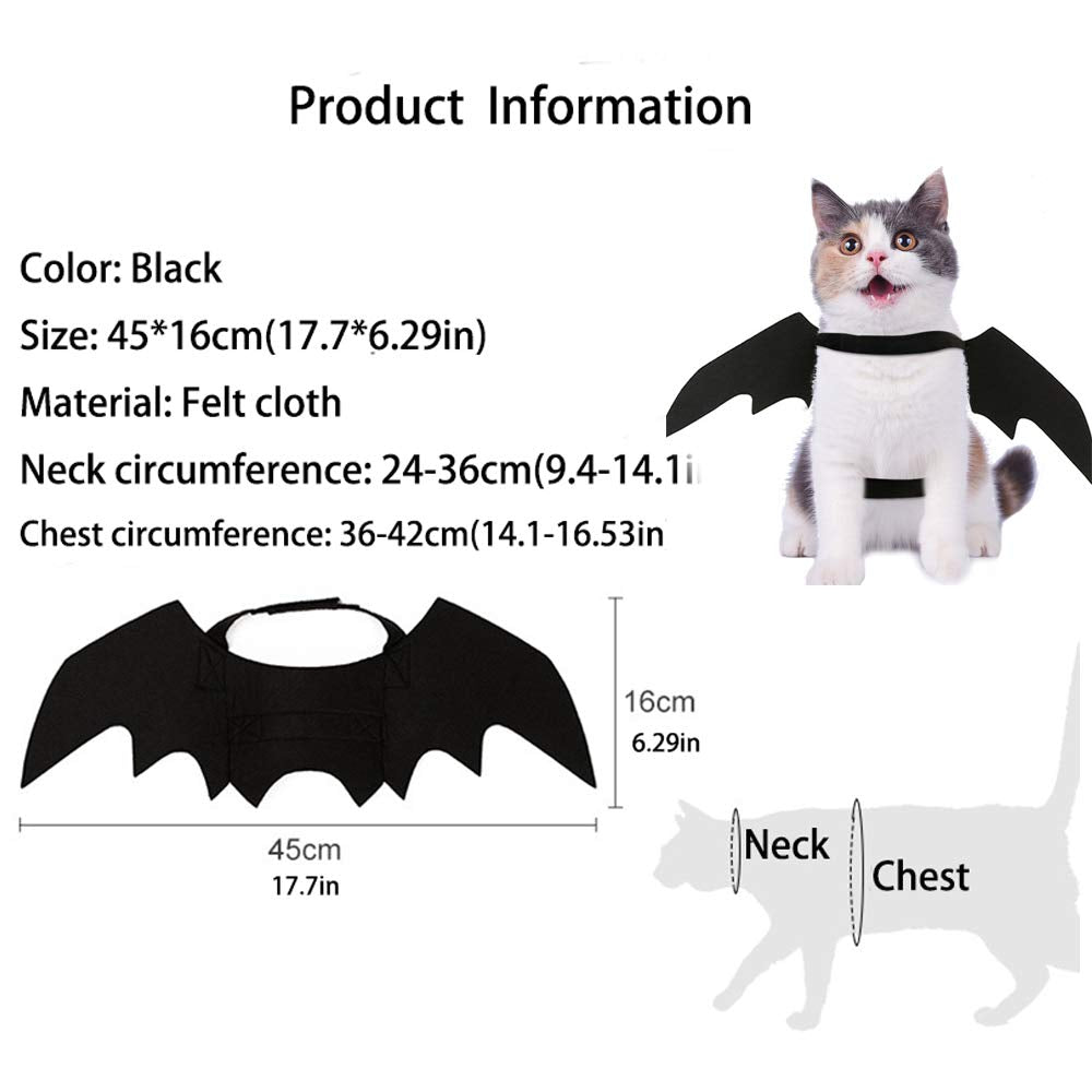 Puoyis cat Halloween costume bat wings worn during play and photos.