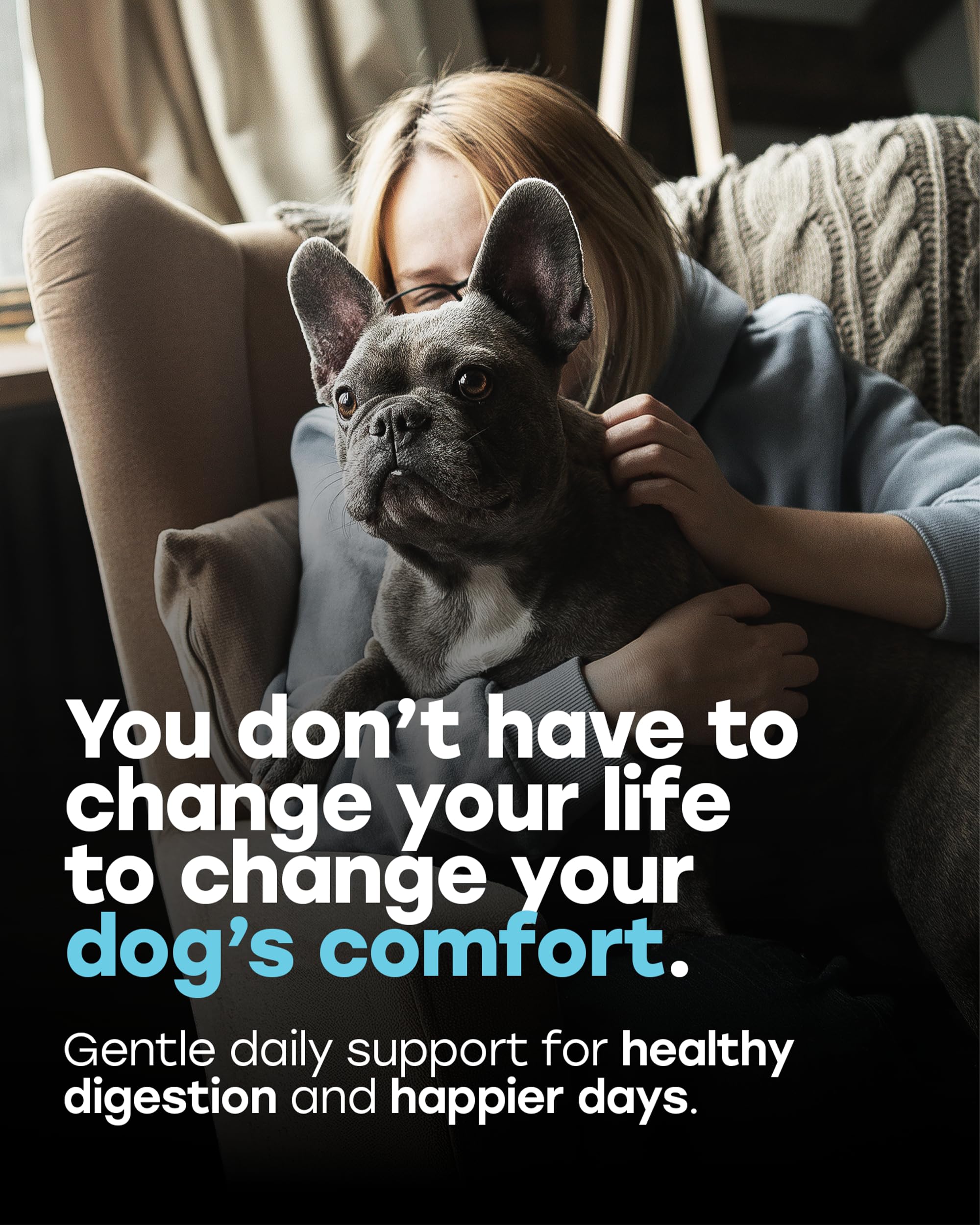 Pup Choice multi-strain probiotic label highlights clear ingredients for allergy-aware care.