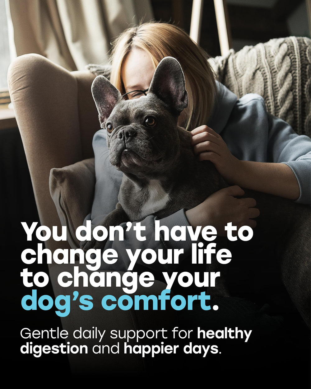 Pup Choice multi-strain probiotic label highlights clear ingredients for allergy-aware care.