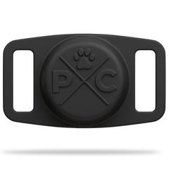 Pup Culture AirTag Dog Collar Holder closeup showing durable protection and secure fit for safe tracking.